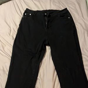 High rise black skinny jeans